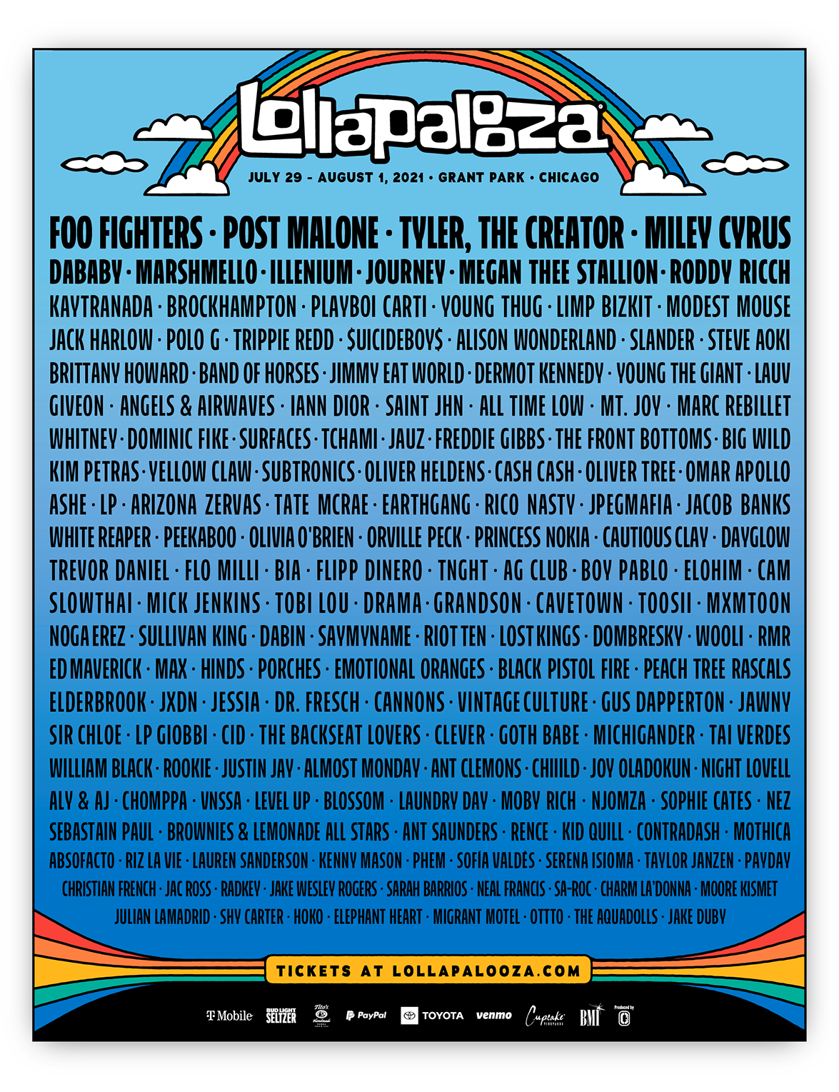 Lollapalooza Chicago Lineup - 2021