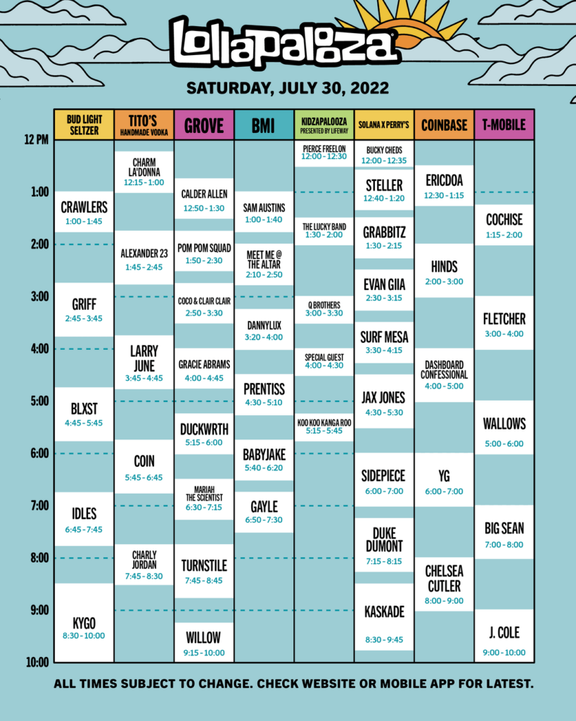 Chicago Lollapalooza experience – check out the 2022 Schedule