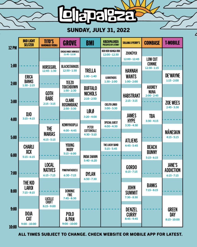 Chicago Lollapalooza experience – check out the 2022 Schedule