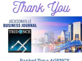 Jacksonville Business Journal – Tridence Digital Agency as a Top 3 Agency for the 2022 & 2023
