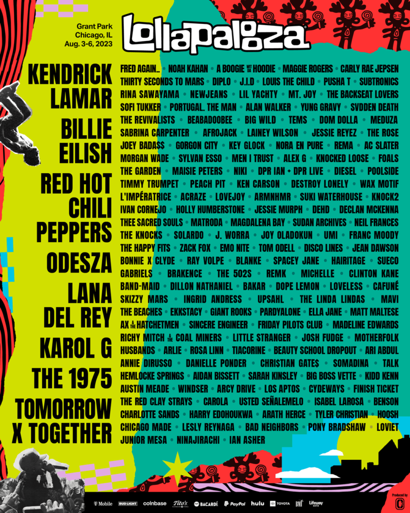Lollapalooza lineup & pre-sale release - 2023