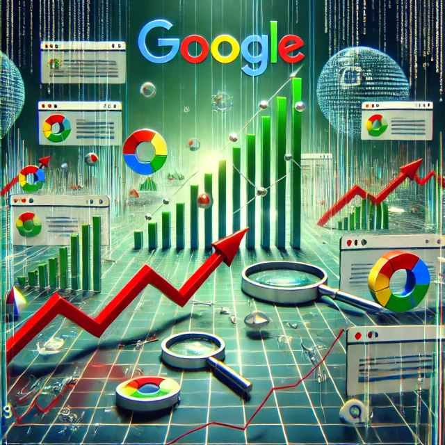 Google Core Update Reversals: What Happened and Why it Matters for SEO A visual representation of Google’s core algorithm update with fluctuating graphs showing the rise and fall of website traffic.