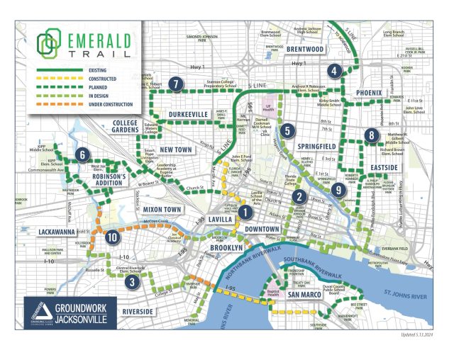 Jacksonville’s Emerald Trail Faces Setbacks as $147M Federal Grant Is Pulled May 2024 ET Constr Map 2000×1545 — Tridence Blog Jacksonville and Chicago digital marketing agency