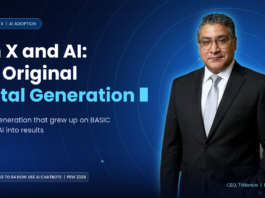 David Vega, CEO of Tridence, in front of the title Gen X and AI: The Original Digital Generation.