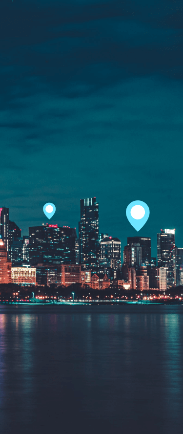 SPEAR IP-targeting account map showing identified buildings