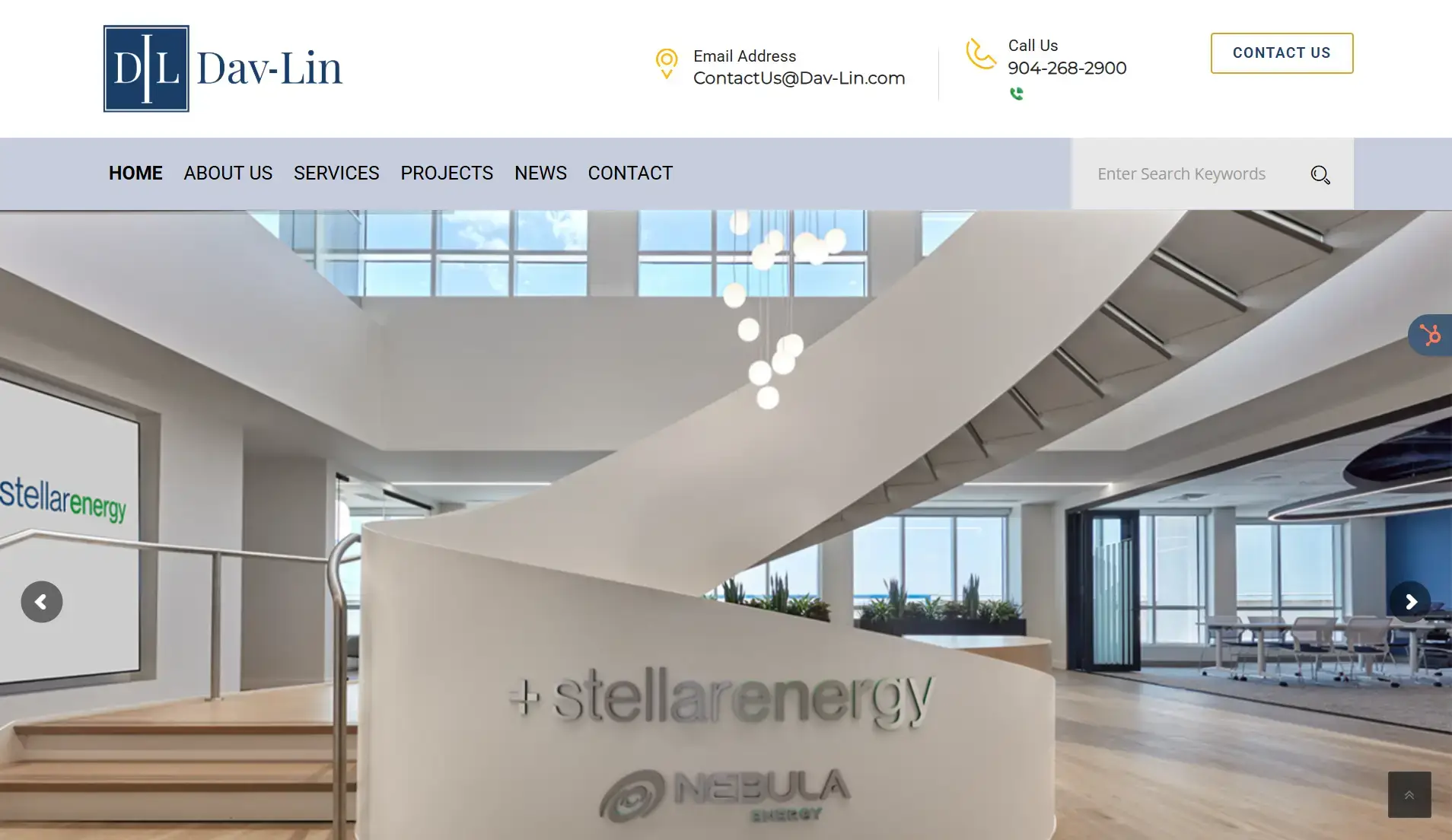 Dav-Lin commercial interior contractor website by Tridence